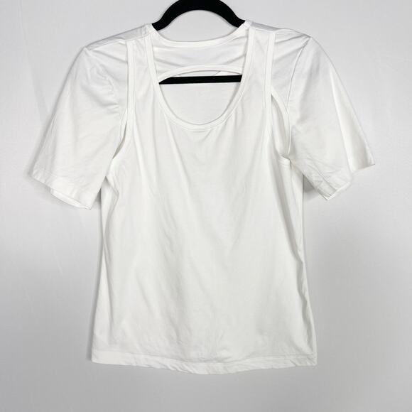 Dion Lee Womens Small 4 White Holster Back Cut Out Tee Crew Neck Short Sleeve - Picture 2 of 12